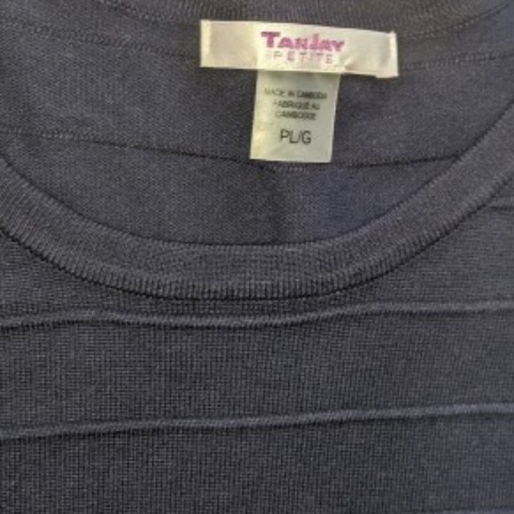 VINTAGE Black and White Sweater with Lanter Sleeve  LP (Large Petite) - Picture 3 of 4